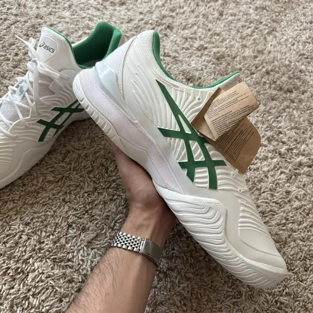 NWT Asics Court FF Novak White Green Australian Open Tennis Shoes Men’s Size 15